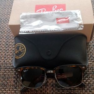 Ray Ban RB 4190 Polarized Square Clubmaster Style Sunglasses